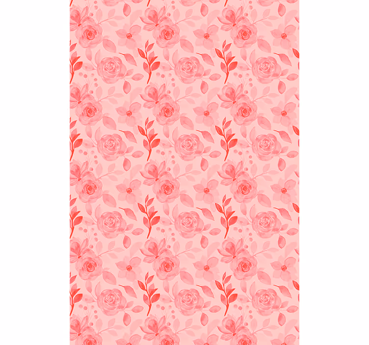 Tenda a rullo fiori motivo romantico rosa - TenStickers