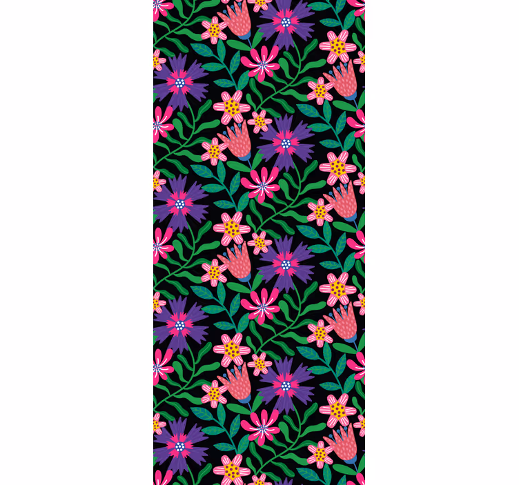 Tenda a rullo fiori e piante disegno di armonia floreale - TenStickers