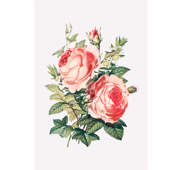 Tenda a rullo fiori e piante fioriture romantiche - TenStickers