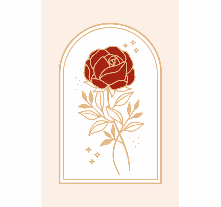 Tenda a rullo elegante rosa arcuata beige - TenStickers