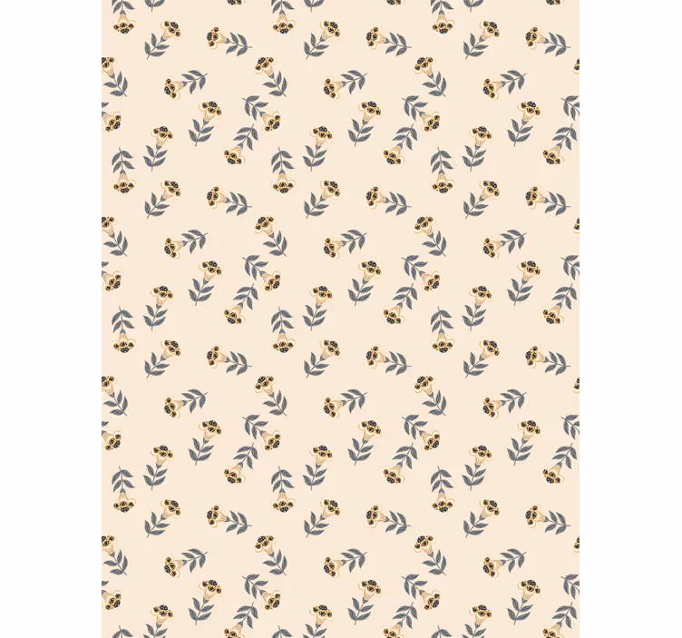 Tenda a rullo fiori e piante modello minimalista beige - TenStickers