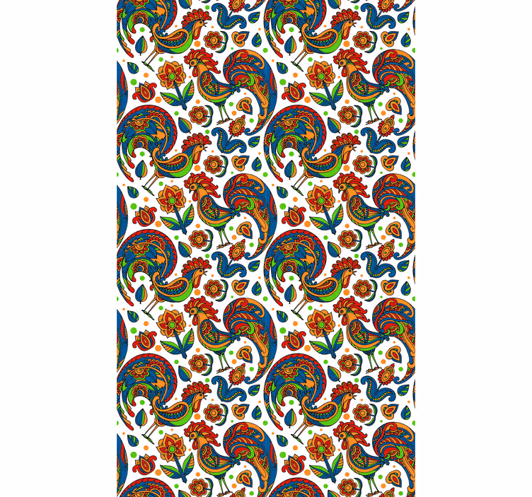 Tenda a rullo animali galli colorati - TenStickers