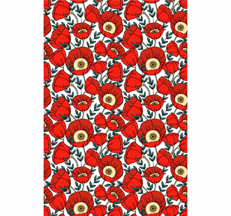 Tenda a rullo fiori e piante modello cuccioli rossi - TenStickers