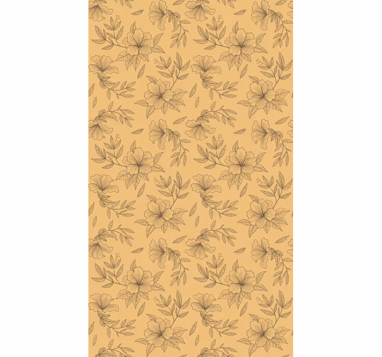 Tenda a rullo con fiori motivi stilizzati beige - TenStickers