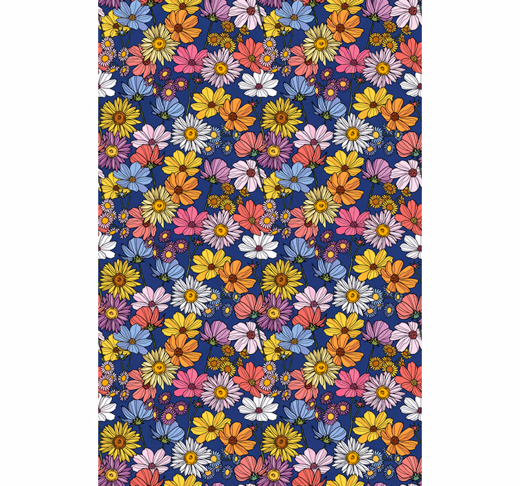 Tenda a rullo fiori e piante composizione primaverile - TenStickers
