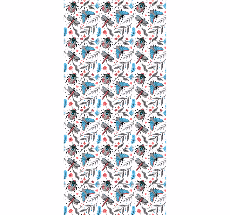Tenda a rullo fiori e piante insetti alati e flora - TenStickers