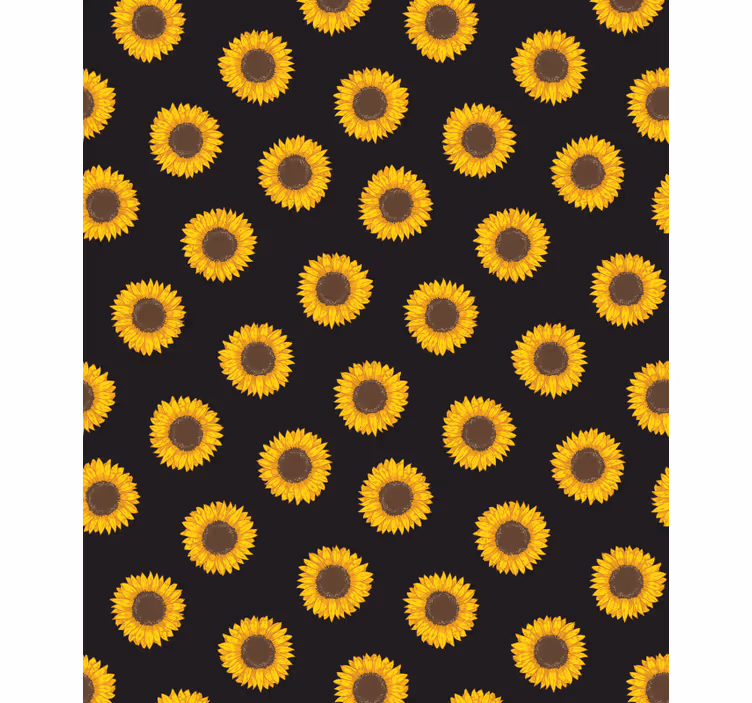 Tenda a rullo fiori e piante girasoli neri e gialli - TenStickers