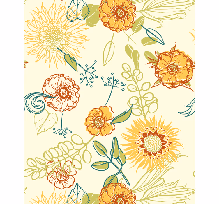 Tenda a rullo fiori e piante motivi floreali vivaci - TenStickers