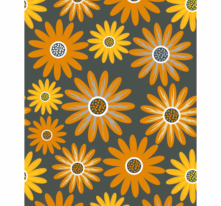 Tenda a rullo fiori e piante allegra composizione floreale - TenStickers