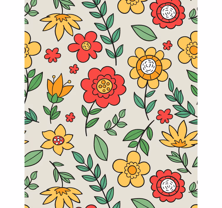 Tenda a rullo fiori modello colorato vivido - TenStickers