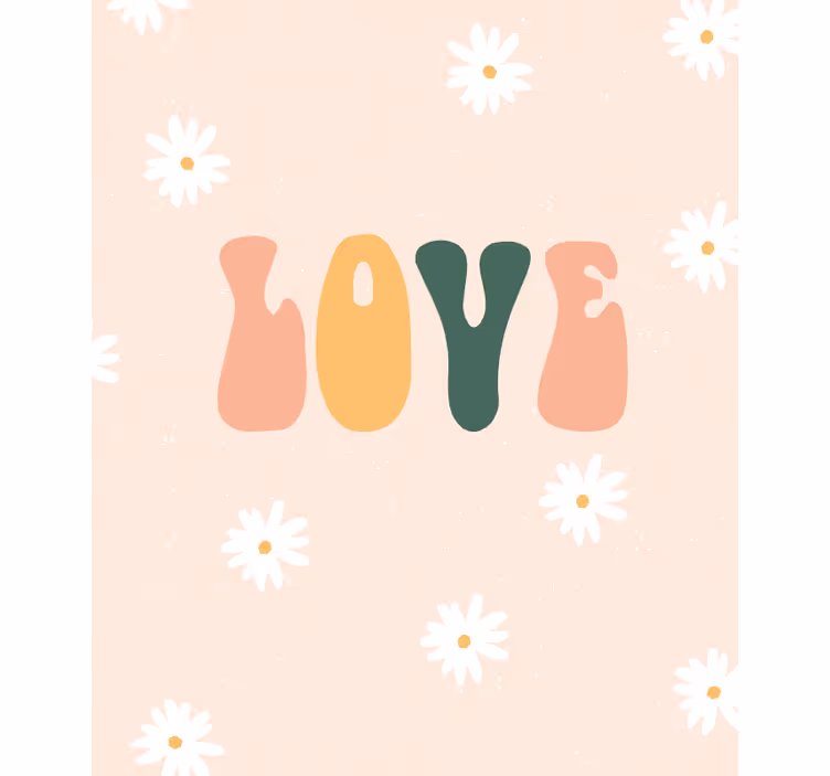 Tenda a rullo frasi amo il motivo floreale - TenStickers