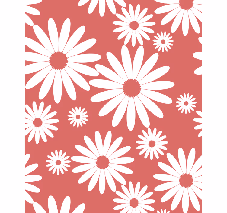 Tenda a rullo fiori e piante motivo margherita bianca - TenStickers