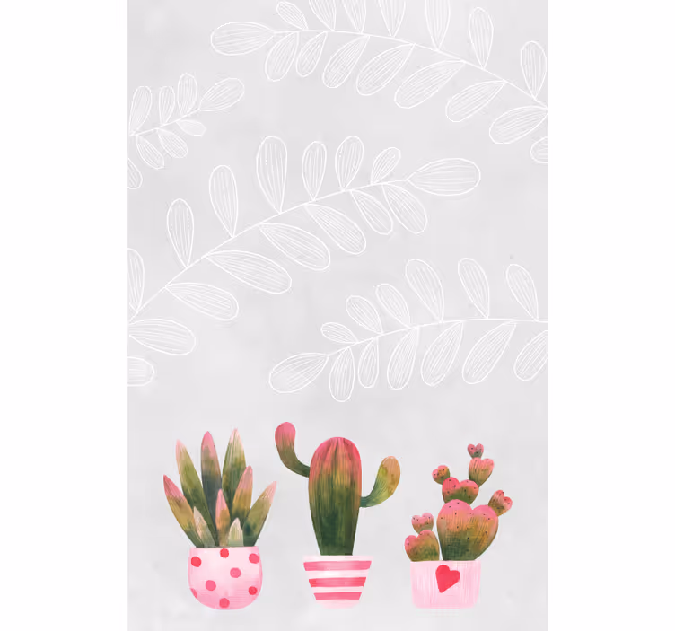 Tende a rullo Camera da letto Cactus rosa e verde - TenStickers