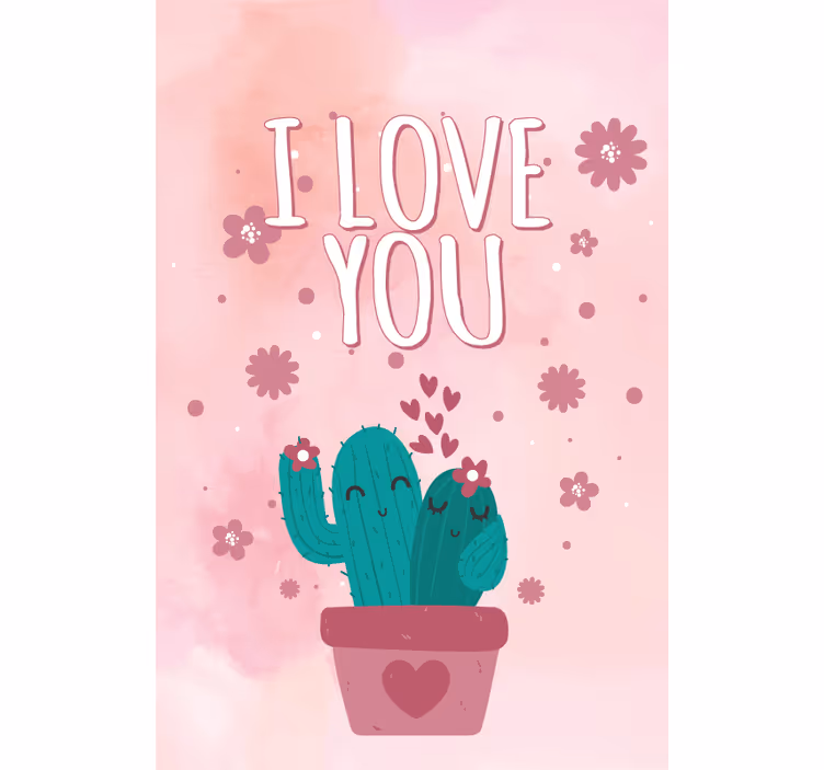 Tende a rullo Camera da letto Adorabile cactus di san valentino - TenStickers