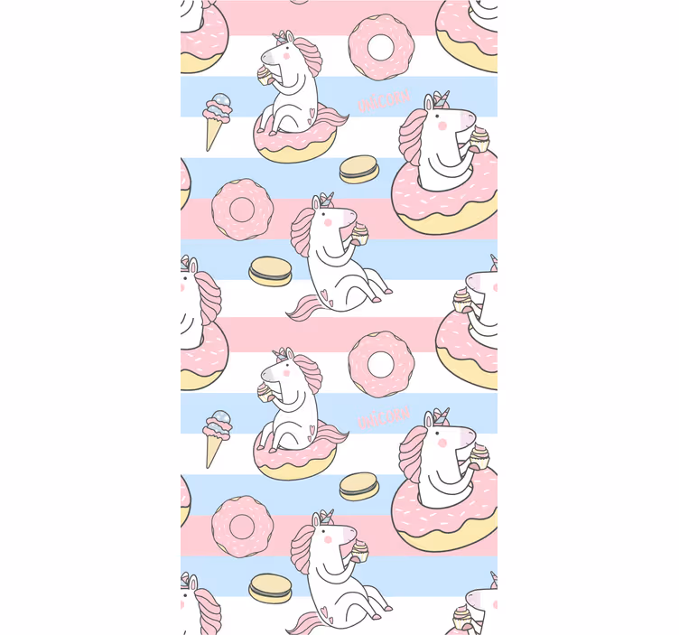 Tenda a rullo divertente delizie di dessert unicorno - TenStickers