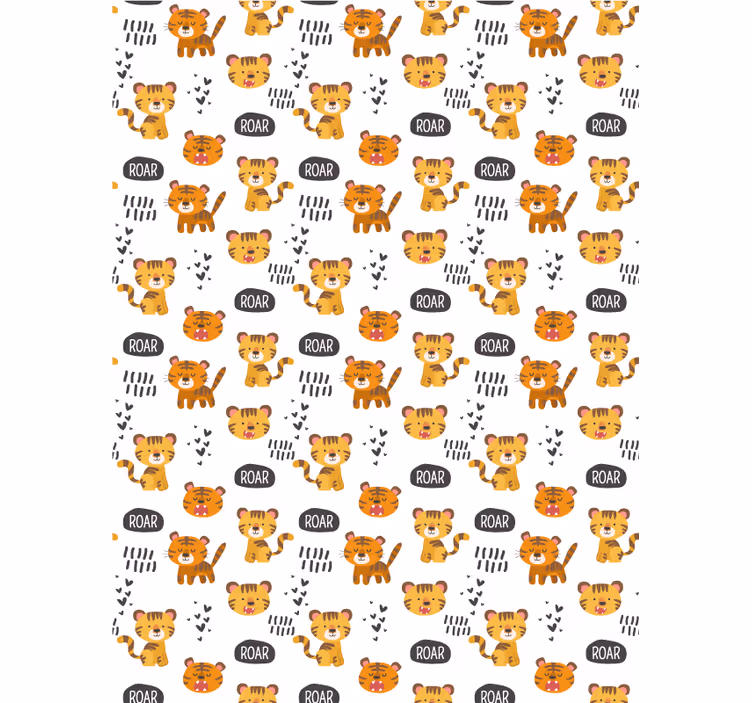 Tenda a rullo cameretta cuccioli di tigre che ruggiscono - TenStickers