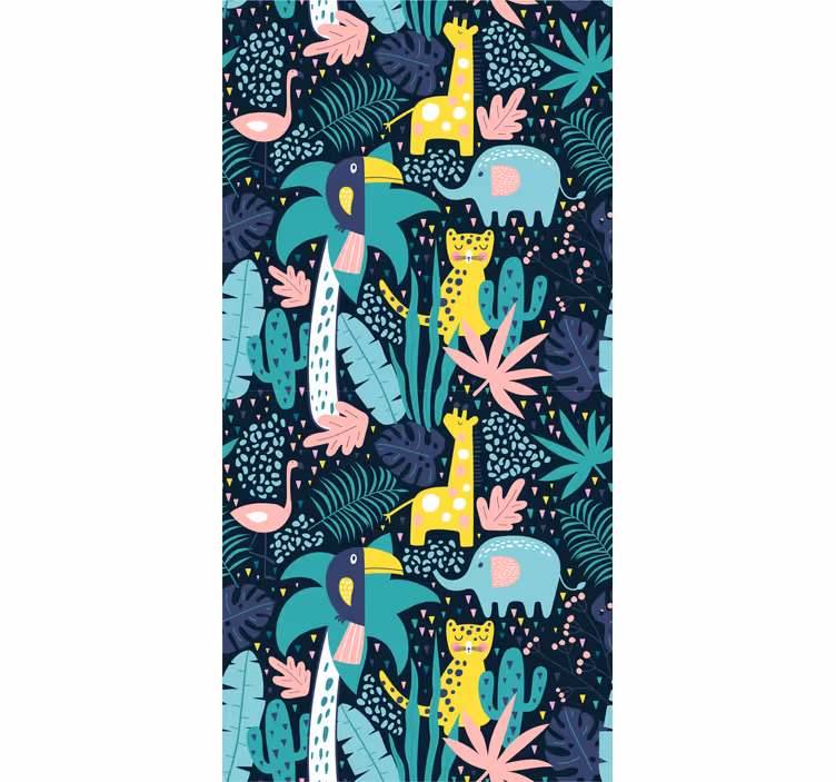 Tenda a rullo cameretta animali tropicali nordici - TenStickers