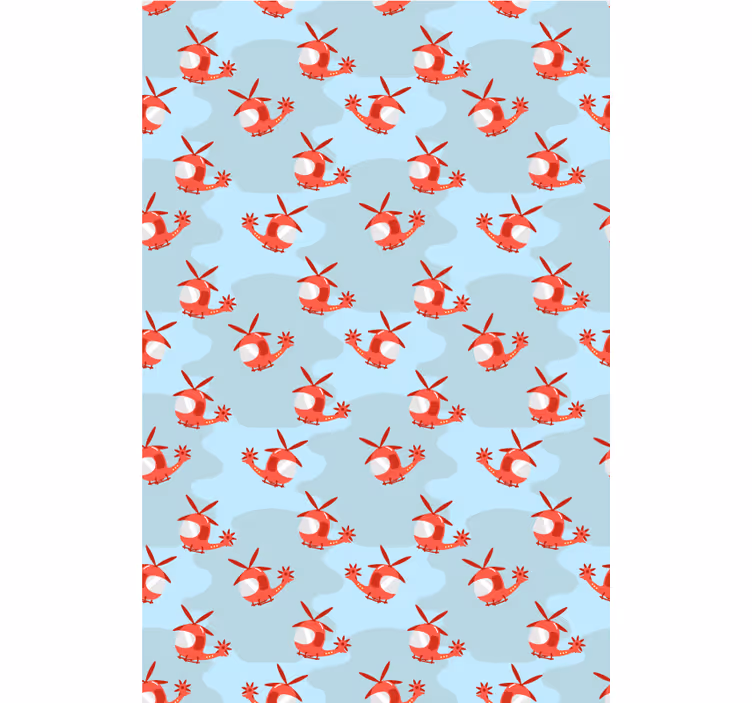 Tenda a rullo cameretta modello elicottero rosso - TenStickers