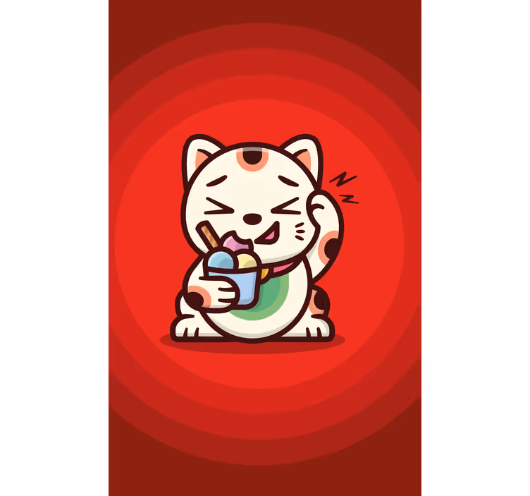 Tenda a rullo divertente gatto che si gode i dolcetti - TenStickers