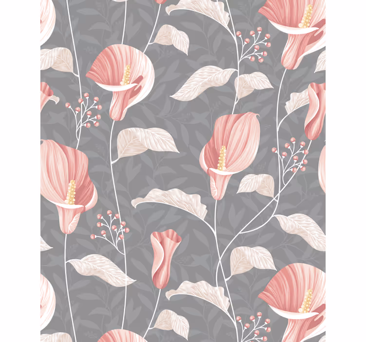 Tenda a rullo fiori e piante composizione elegante - TenStickers