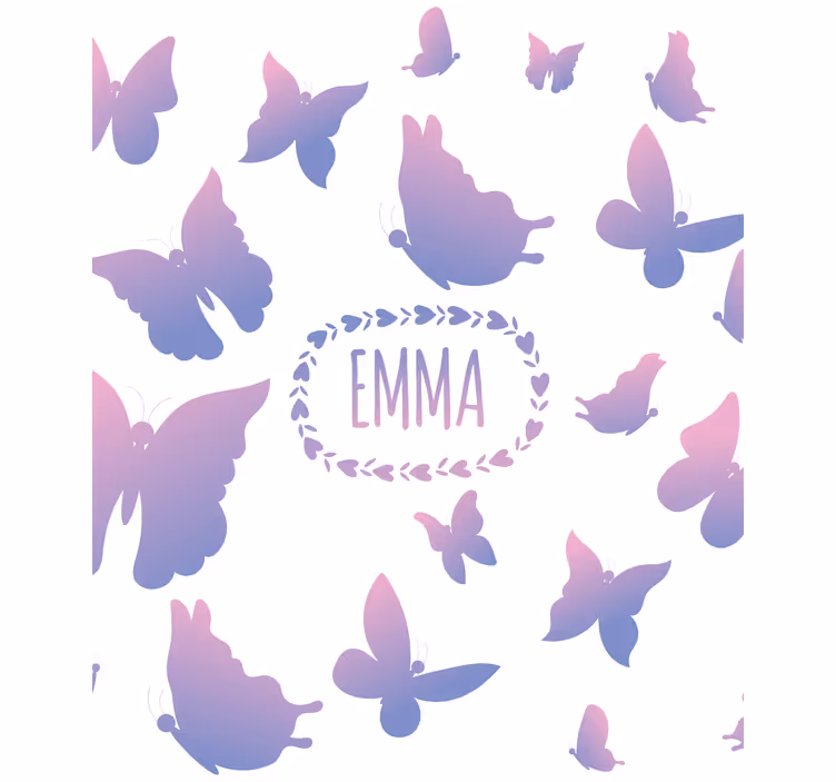 Tenda a rullo con disegni Farfalle viola con nome - TenStickers