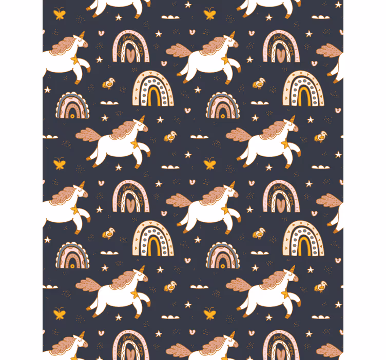 Tenda a rullo cameretta affascinante motivo unicorno - TenStickers