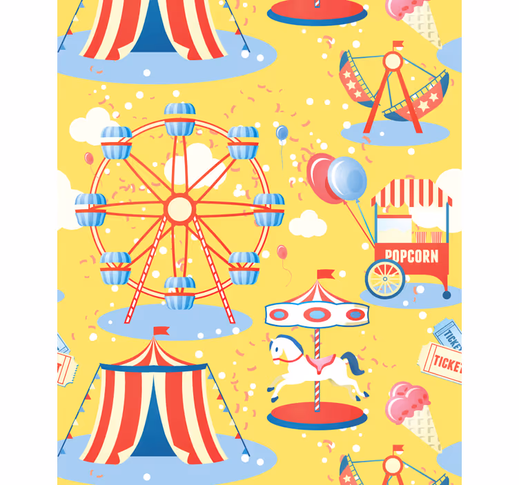 Tenda a rullo divertente giro in giostra - TenStickers