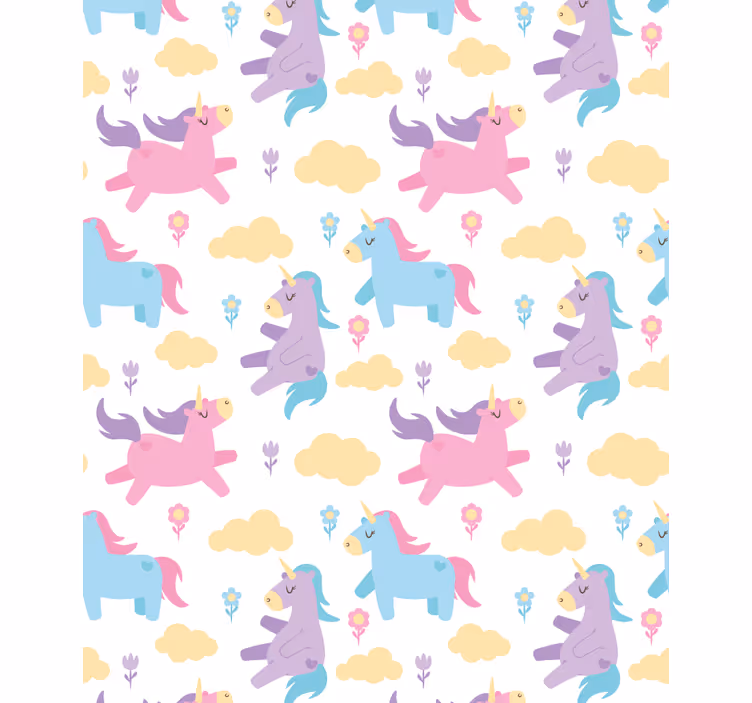 Tenda a rullo cameretta unicorni e nuvole - TenStickers