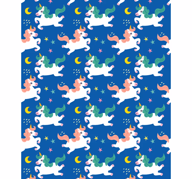 Tenda a rullo animali unicorni al chiaro di luna - TenStickers