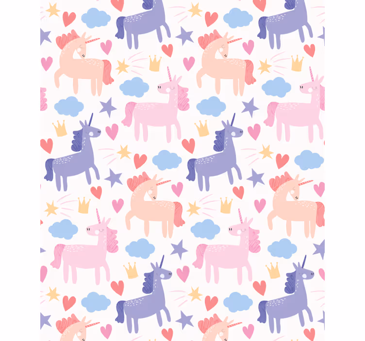 Tende a rullo Bambini Unicorno con cuori e stelle - TenStickers