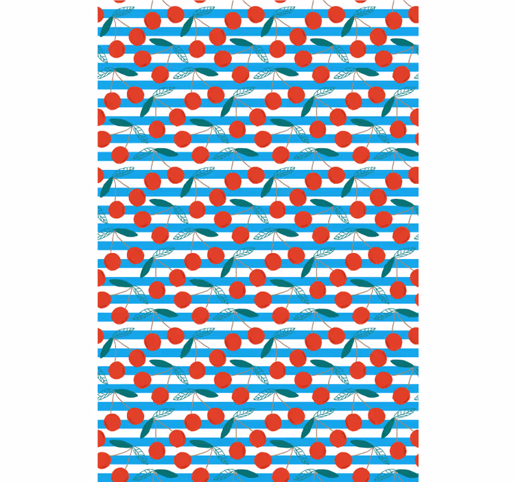 Tenda a rullo cucina frutta e verdura Strisce blu ciliegia - TenStickers
