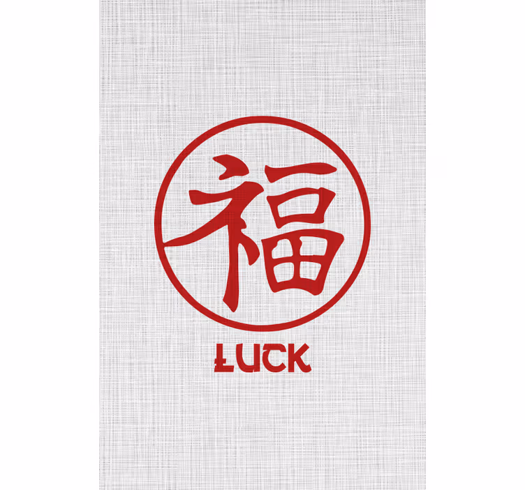Tenda a rullo frasi simbolo della fortuna in rosso - TenStickers