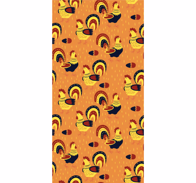 Tenda a rullo animali motivo galli colorati - TenStickers