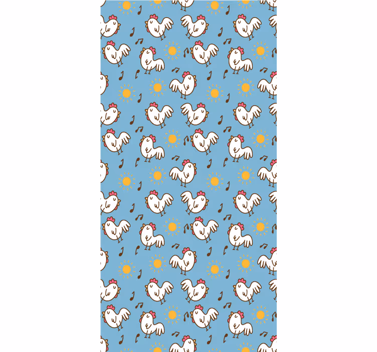 Tenda a rullo animali motivo pollo e sole - TenStickers