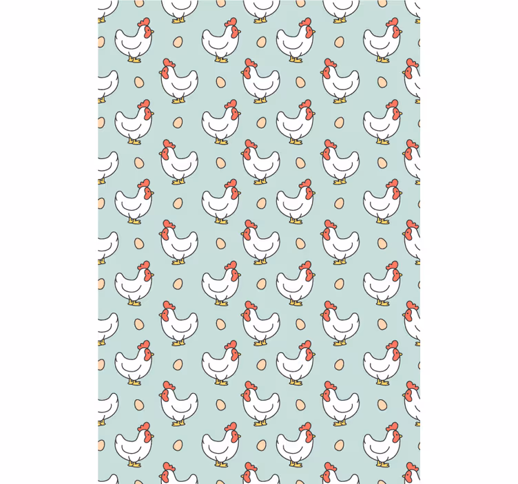 Tenda a rullo animali polli bianchi e uova - TenStickers