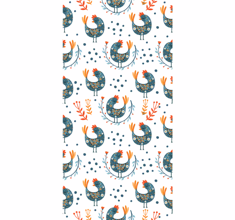 Tenda a rullo animali pollo blu piumato - TenStickers