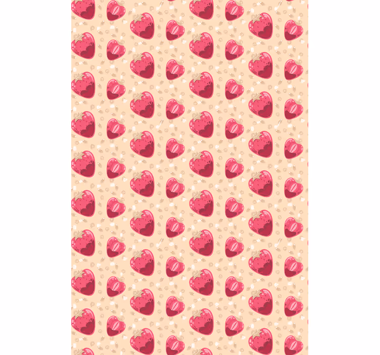 Tende a rullo frutta e verdura motivo a cuore di fragola - TenStickers