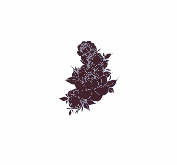 Tenda a rullo fiori graziose rose nere - TenStickers