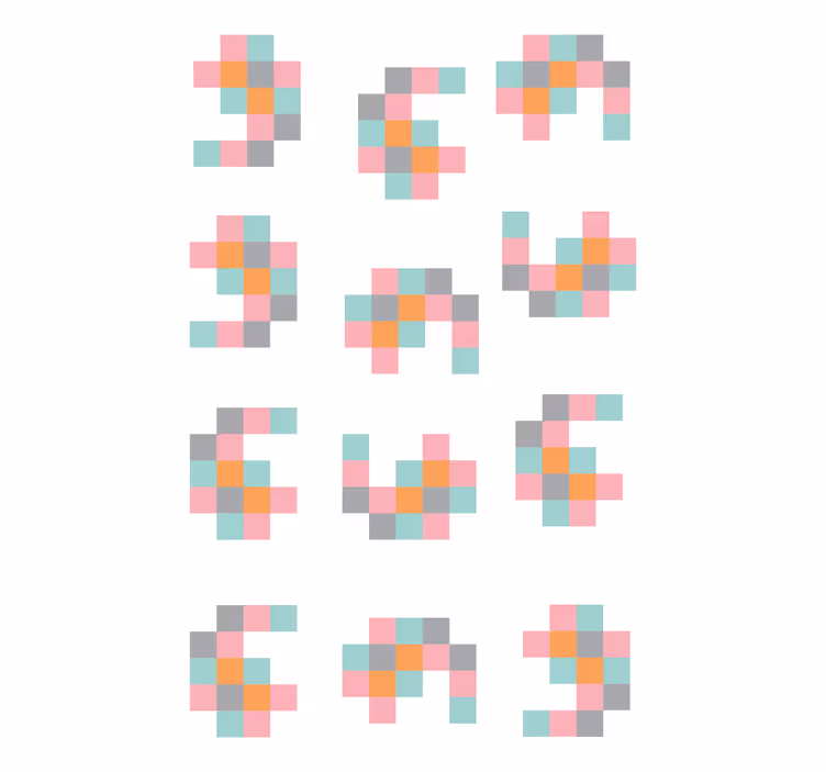 Tenda a rullo originale motivi geometrici pixelati - TenStickers
