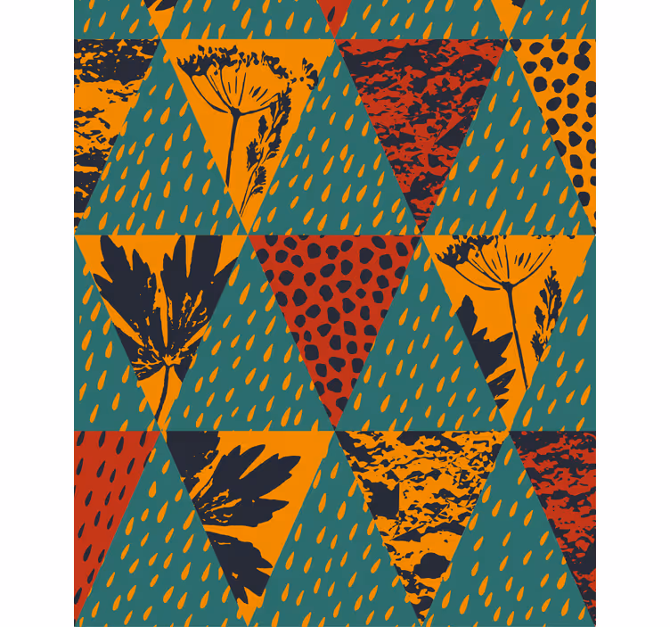 Tenda a rullo moderna motivo floreale geometrico - TenStickers