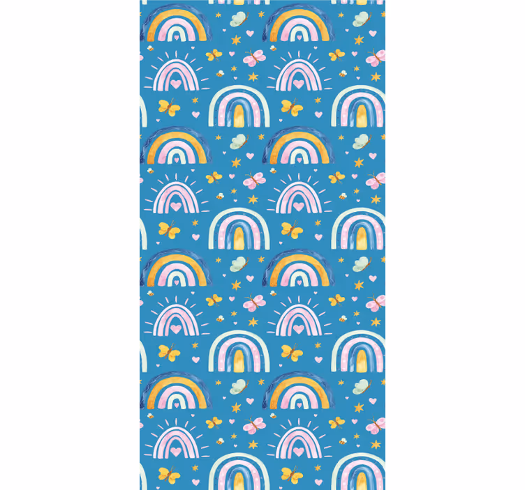 Tenda a rullo cameretta disegno farfalle arcobaleno - TenStickers
