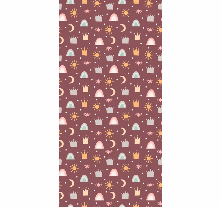 Tenda a rullo neonati corona e motivo arcobaleno - TenStickers