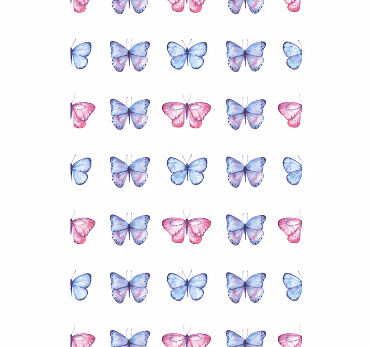 Tenda a rullo farfalle ali blu e rosa - TenStickers