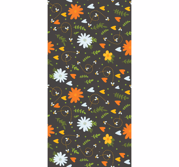 Tenda a rullo fiori e piante modello di api - TenStickers
