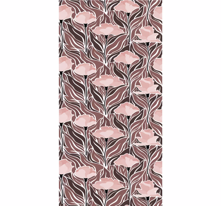 Tenda a rullo fiori eleganti motivi beige - TenStickers