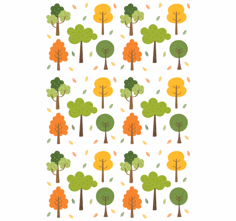 Tenda a rullo alberi modello colorato - TenStickers