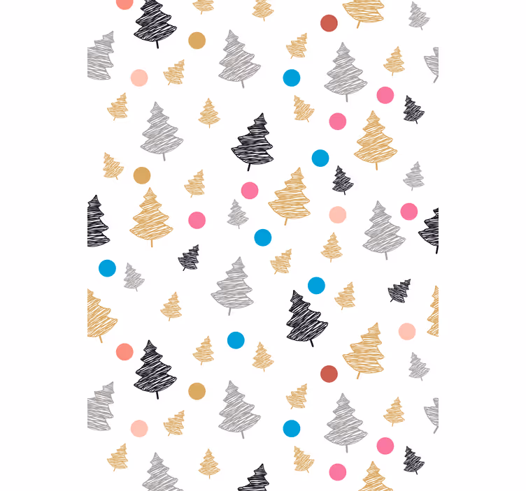 Tenda a rullo alberi pino astratto stilizzato - TenStickers