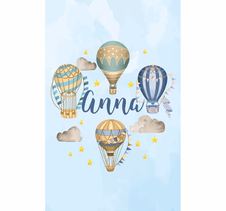 Tende a rullo personalizzabili mongolfiere con nome - TenStickers