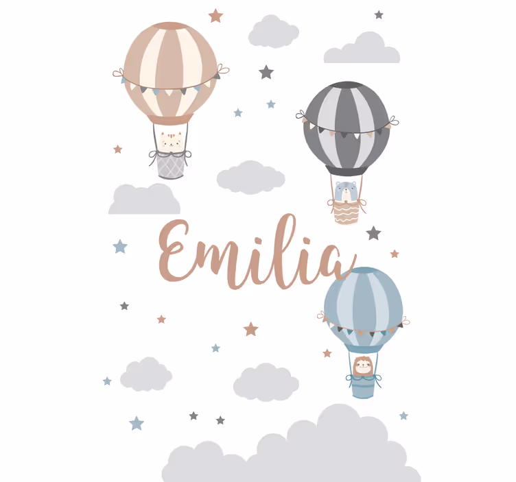 Tenda a rullo con disegni Palloncini e nuvole color pastello - TenStickers