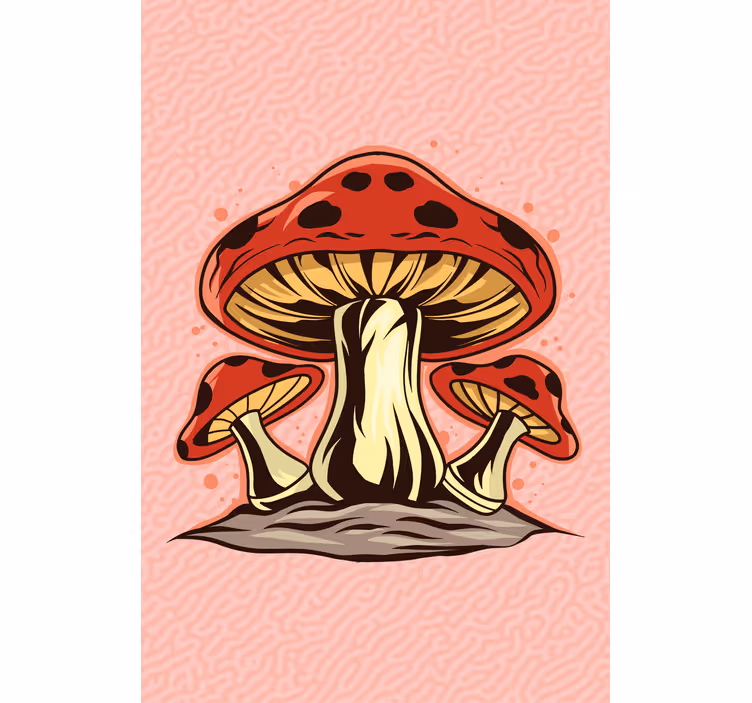 Tenda a rullo fiori e piante trio di funghi vibranti - TenStickers